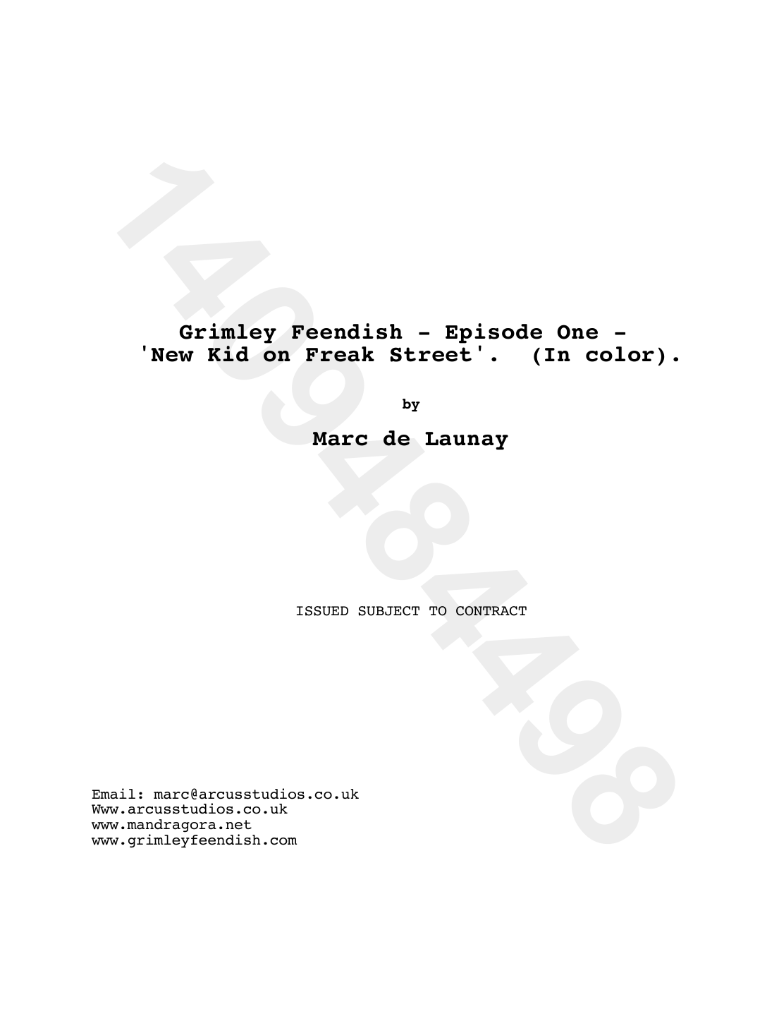Episode 1 script page