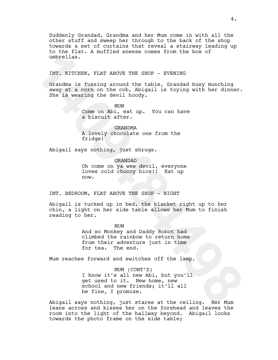 Episode 1 script page