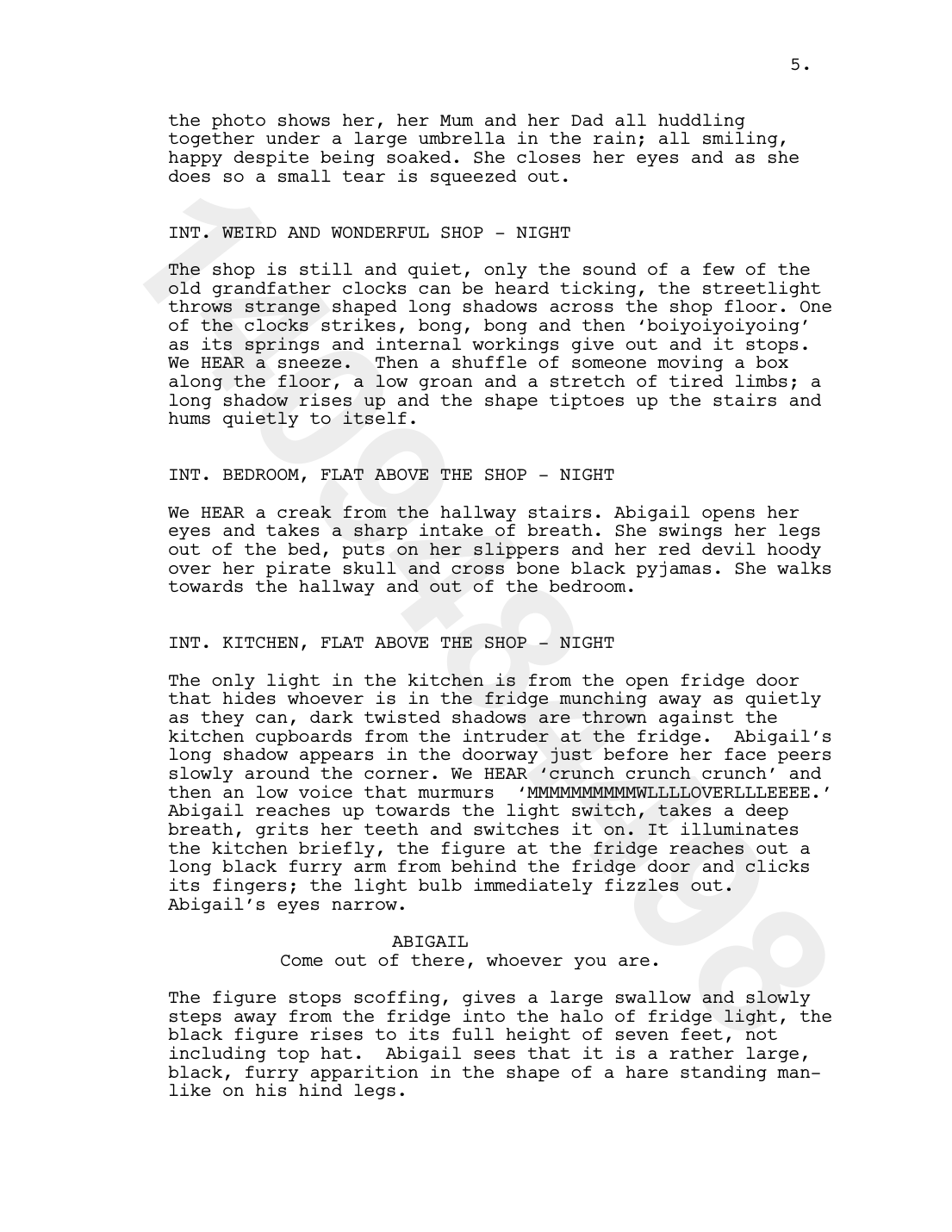 Episode 1 script page