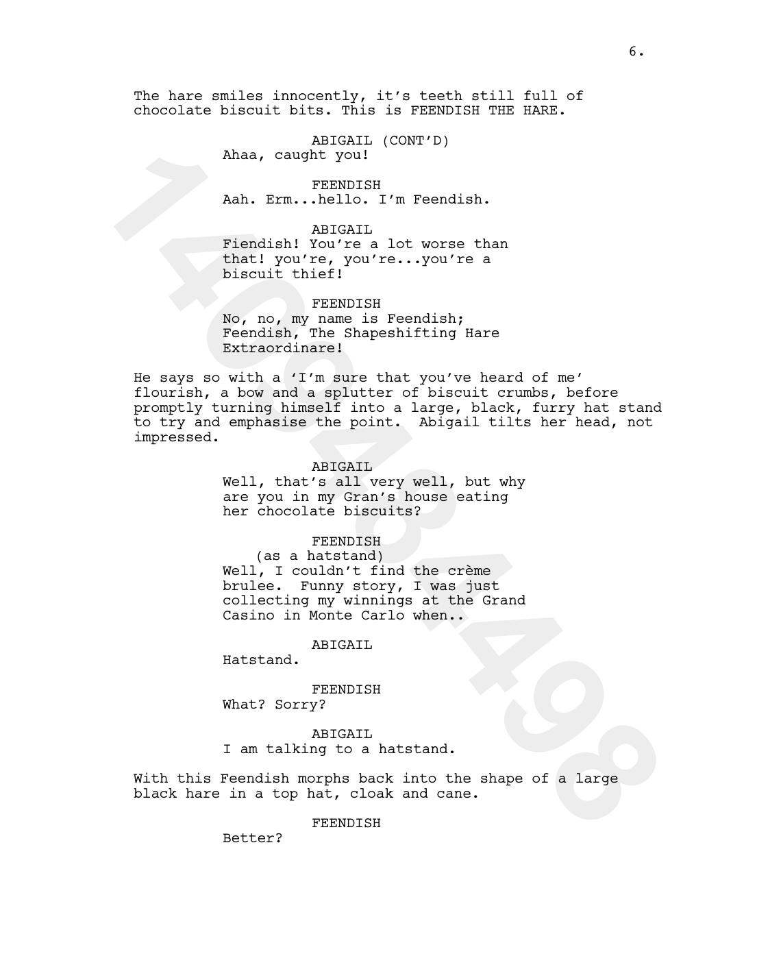 Episode 1 script page