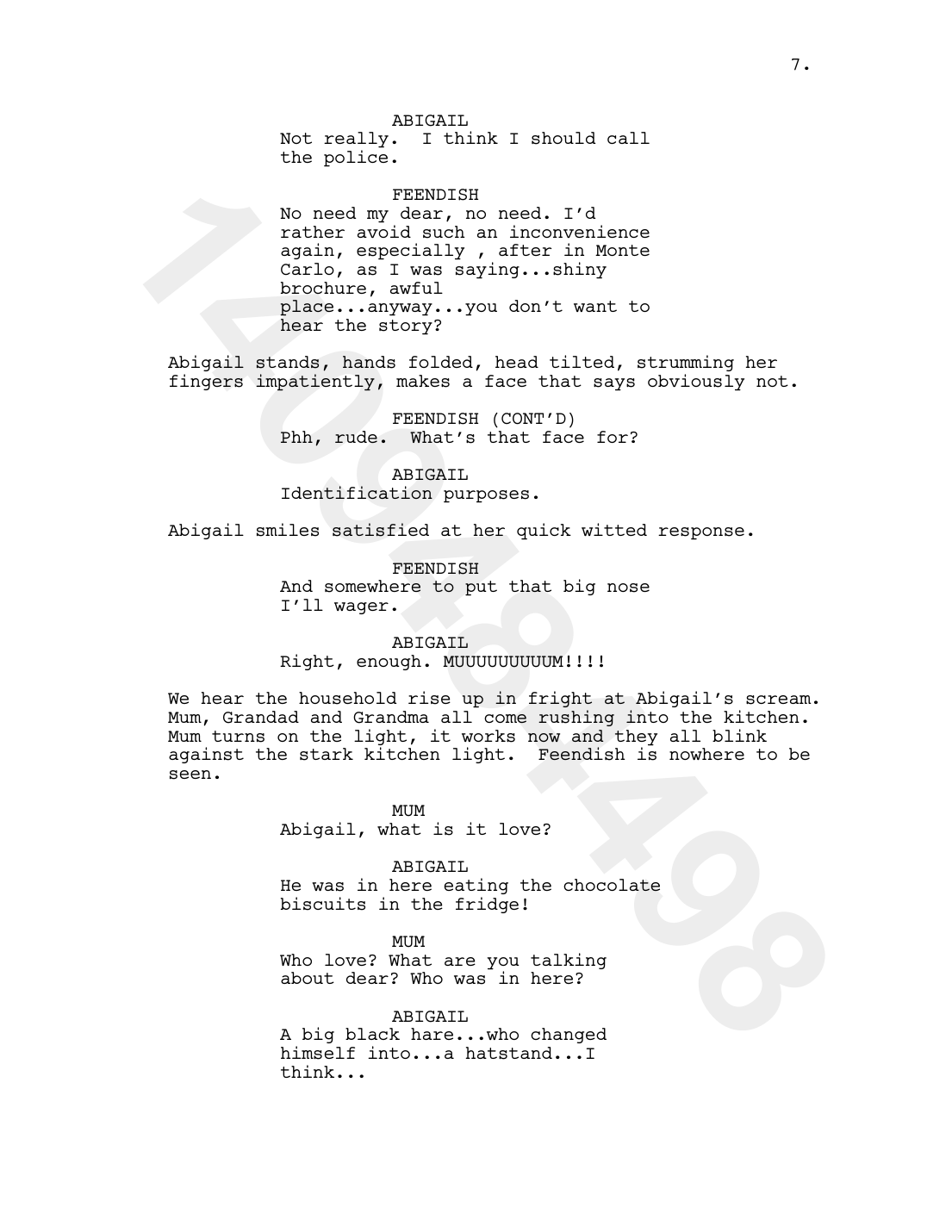 Episode 1 script page