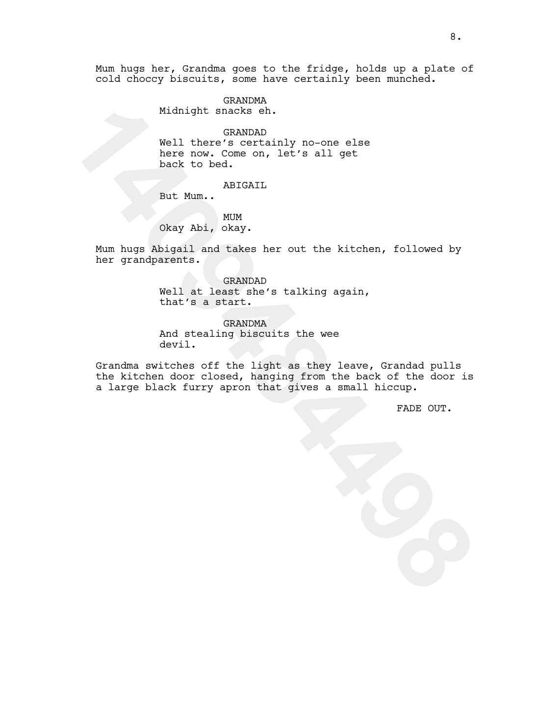Episode 1 script page