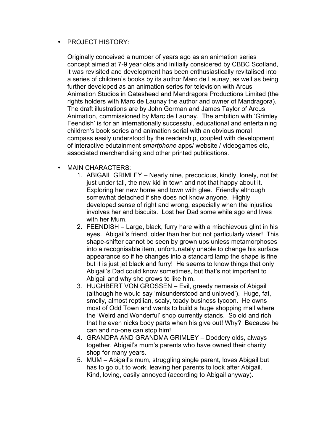 Synopsis page